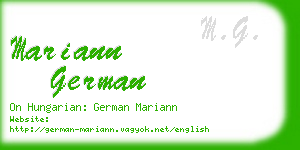 mariann german business card